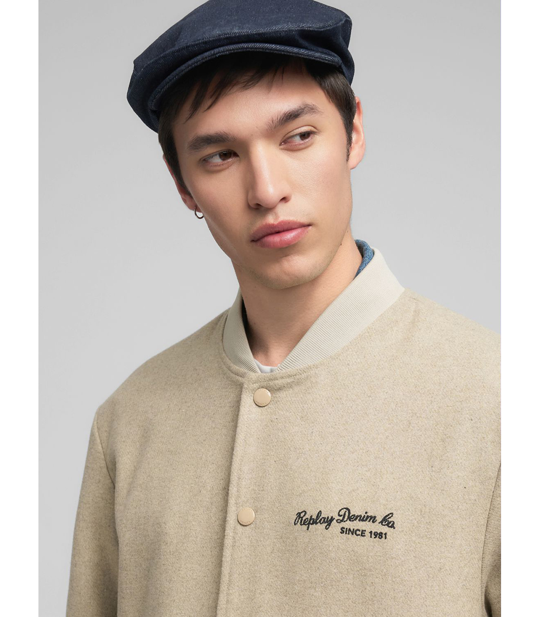 ウールブレンド バーシティ ボンバージャケット 詳細画像 ベージュ 6